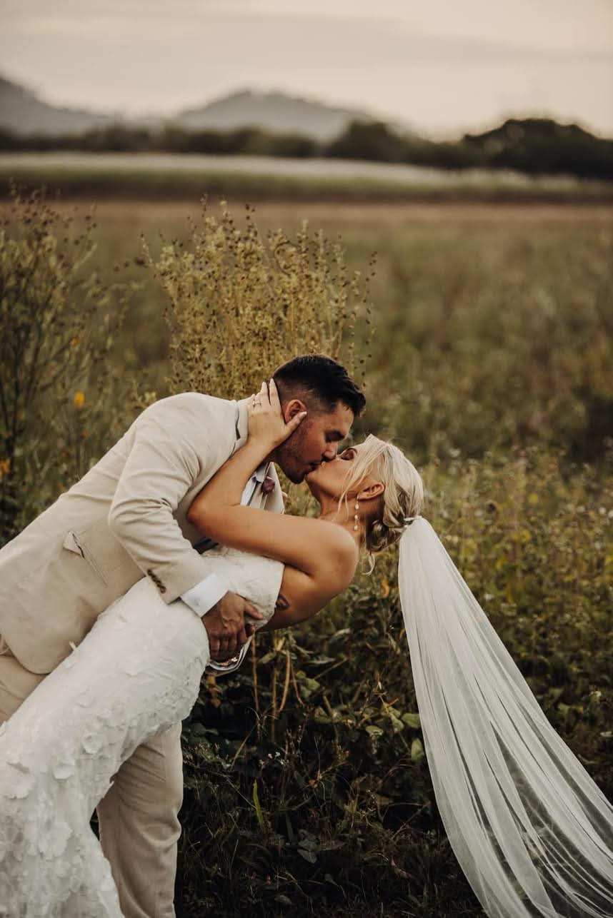 Bride and groom portrait after makeup by Maria Morrison